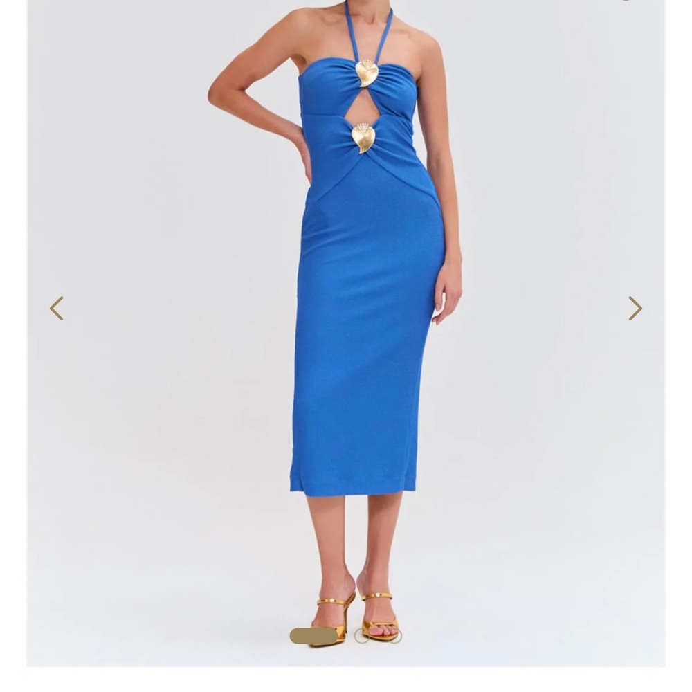 Elegant Blue Halter Dress